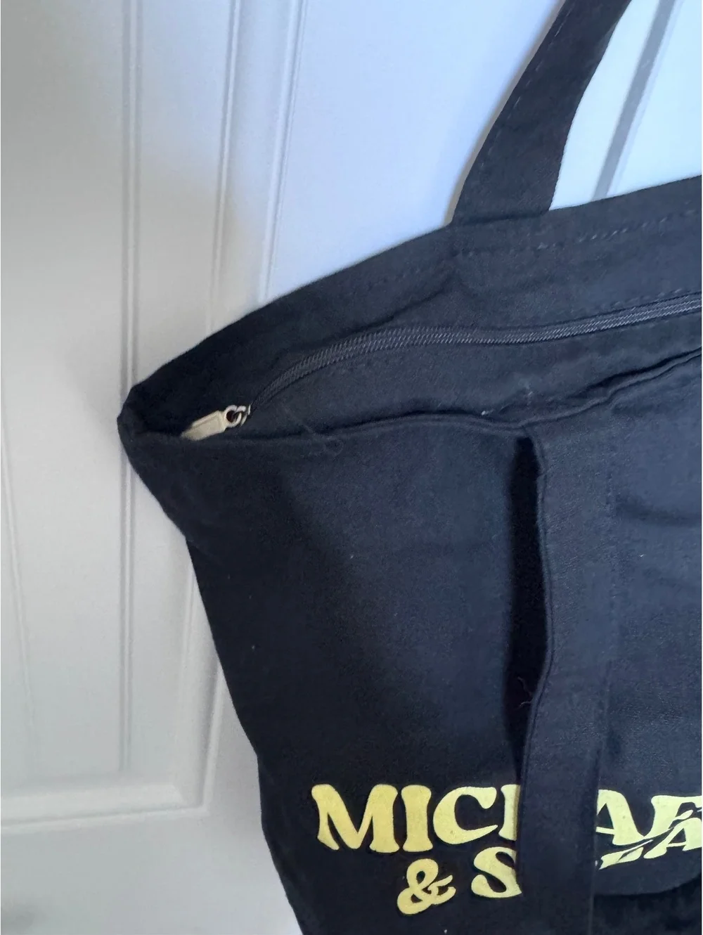 Michael Franti & Spearhead Tour Merchandise Black Canvas Zip Tote Bag